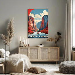 Sumidero Canyon Adventure Vintage Travel Poster