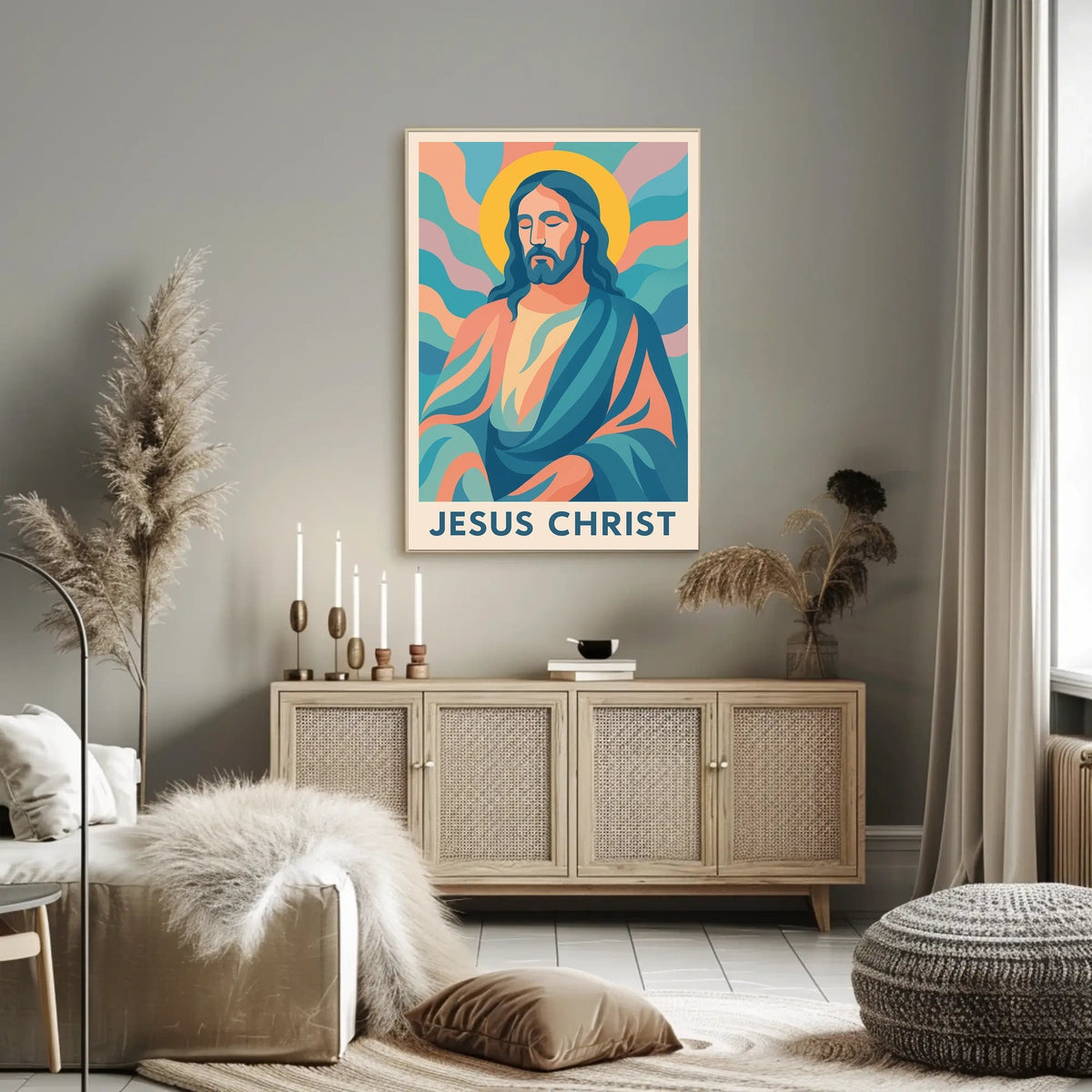 Jesus Christ Iconic Representation Poster