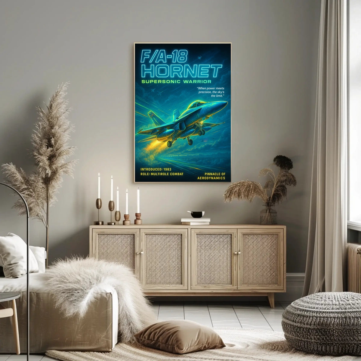 FA-18 Hornet Supersonic Warrior Poster