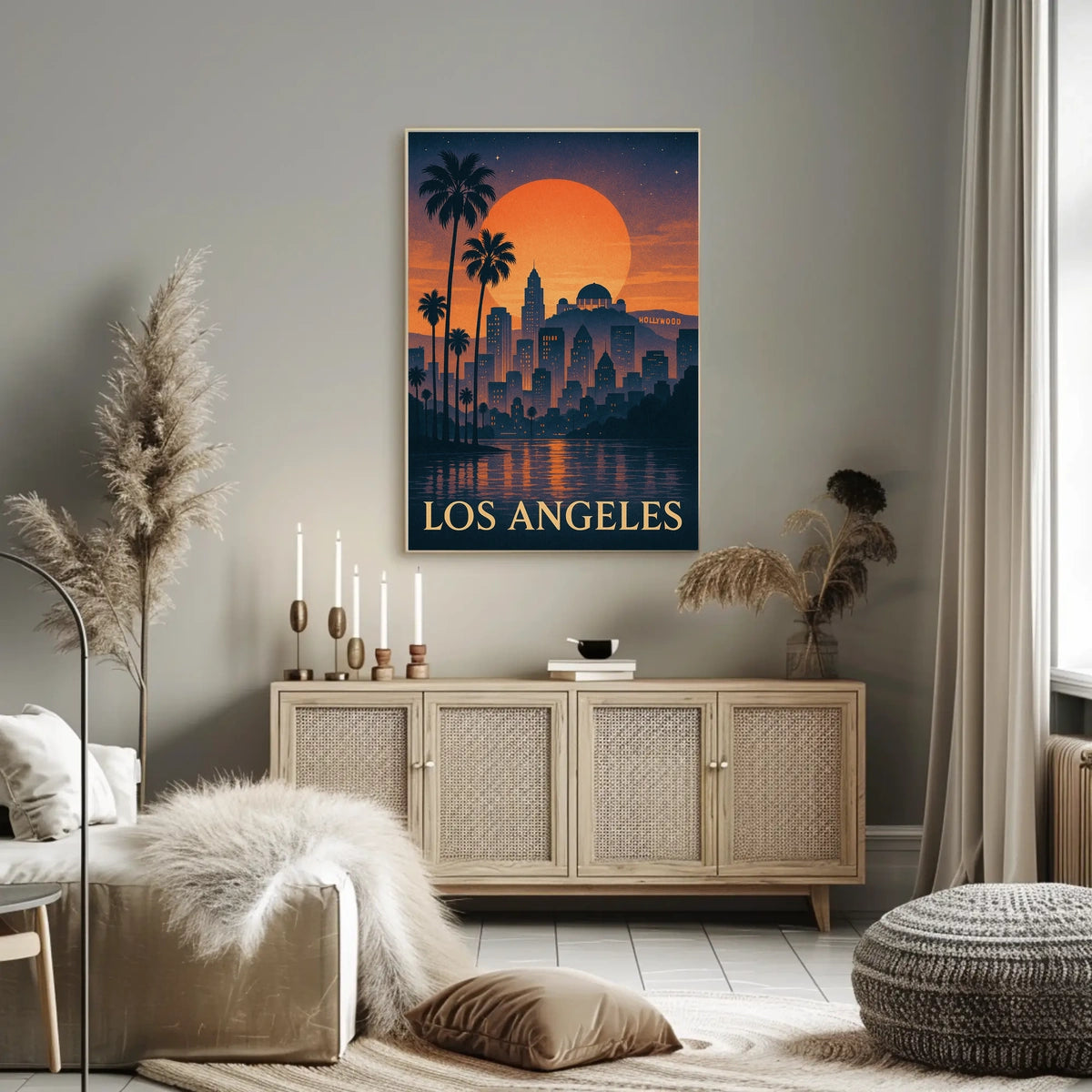 Los Angeles Sunset Skyline Poster