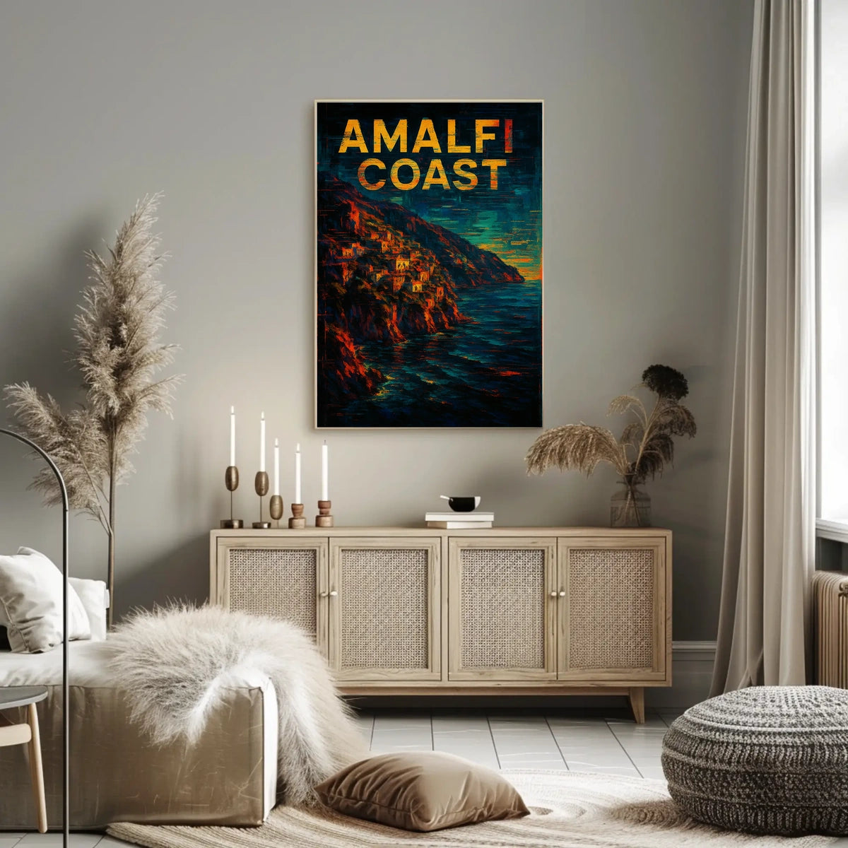Amalfi Coast Poster Wall Art Coastal Scenery Print Deluxe