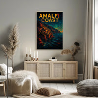 Amalfi Coast Poster Wall Art Coastal Scenery Print Deluxe