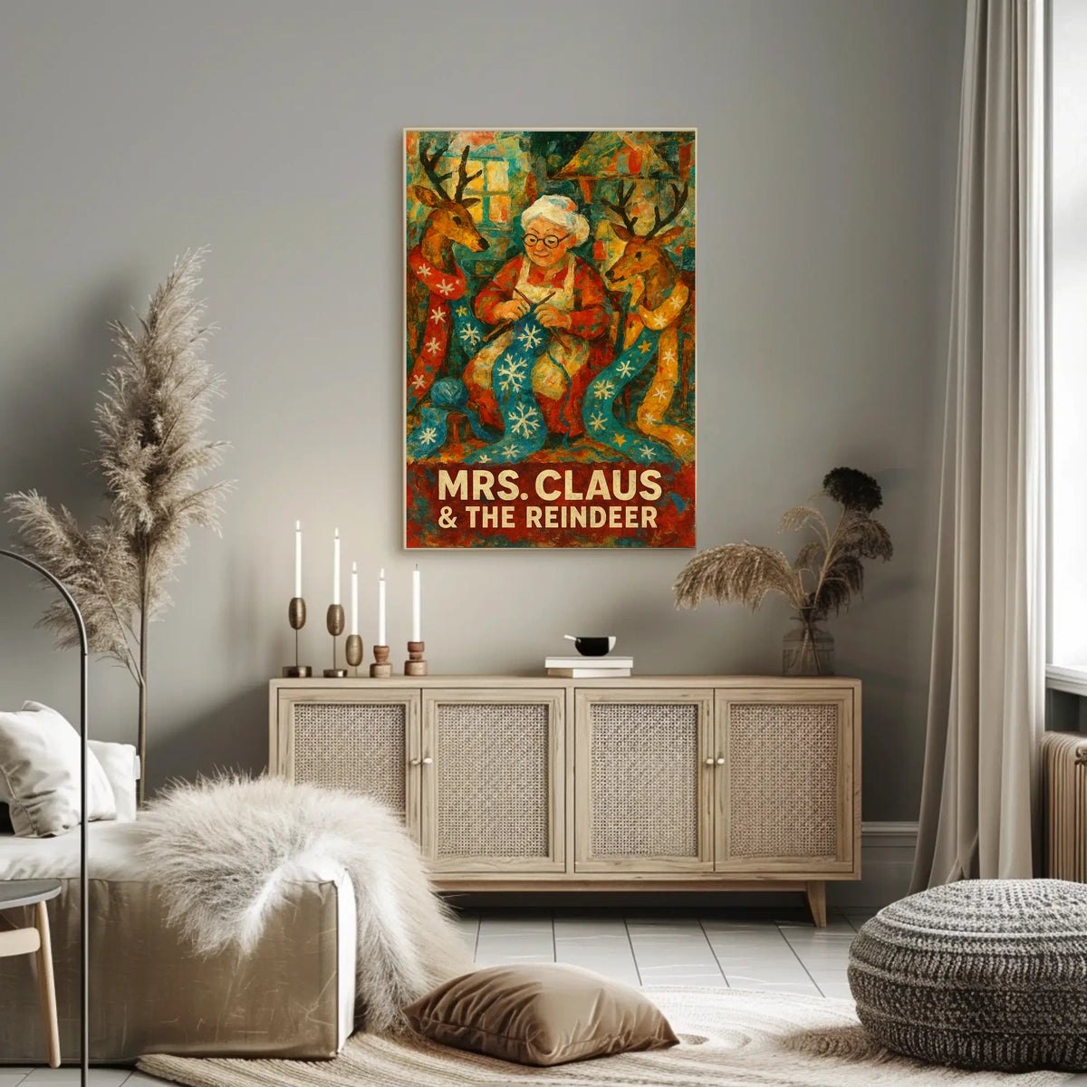 Mrs. Claus The Reindeer Poster