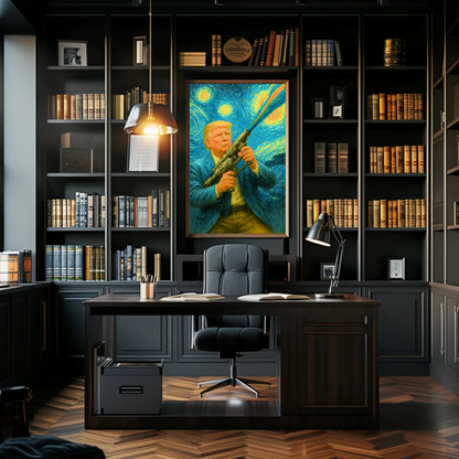 Trump Van Gough Starry Night Vintage Poster