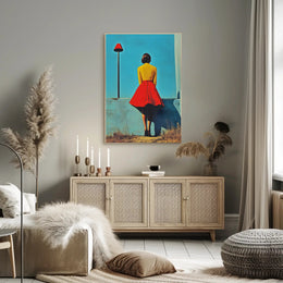 Red Lamp Poster Retro Wall Art Print Home Decor