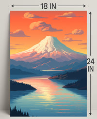 Majestic Mountain Sunset Poster PosterGoat