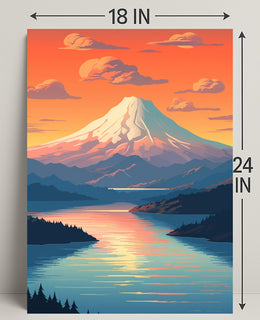 Majestic Mountain Sunset Poster PosterGoat