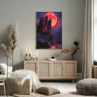 Blood Moon Castle Art Print Poster for Home Decor PosterGoat