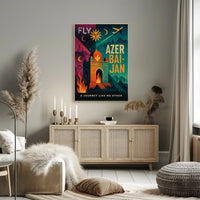 Azerbaijan Travel Adventure Vintage Mystical Landmarks Travel Poster PosterGoat