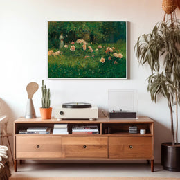 Woman in a Garden of Roses Poster