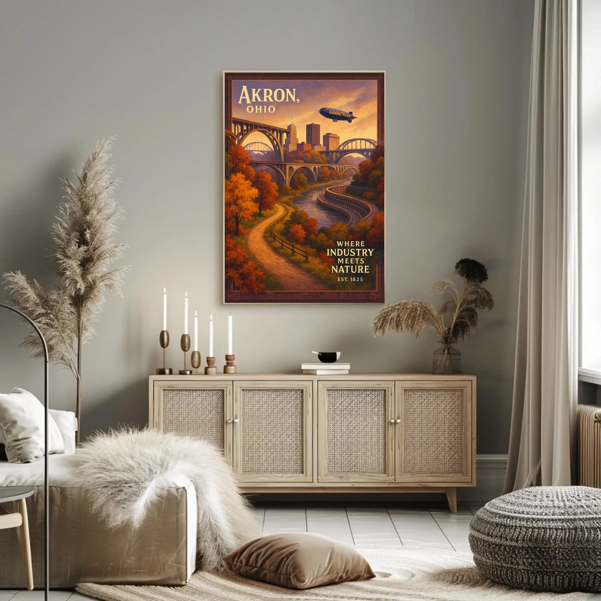 Akron, Ohio Where Industry Meets Nature Poster