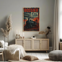 Bossier City Louisiana Cityscape Travel Realism Poster
