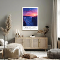 Niagara Falls Sunset Travel Poster