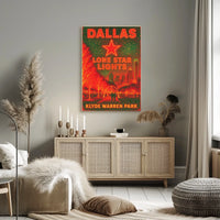 Dallas Lone Star Lights Cityscape Night View Poster
