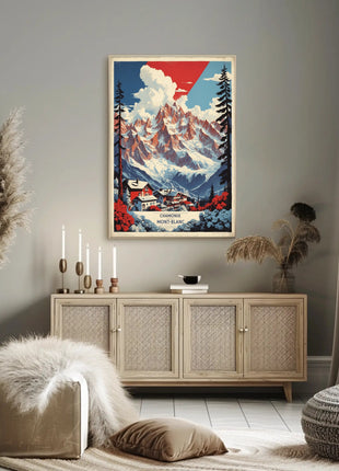 Chamonix-Mont-Blanc Scenic Travel Poster