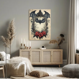 Gothic Bat Design Artistic Abstract and Pop Culture Poster