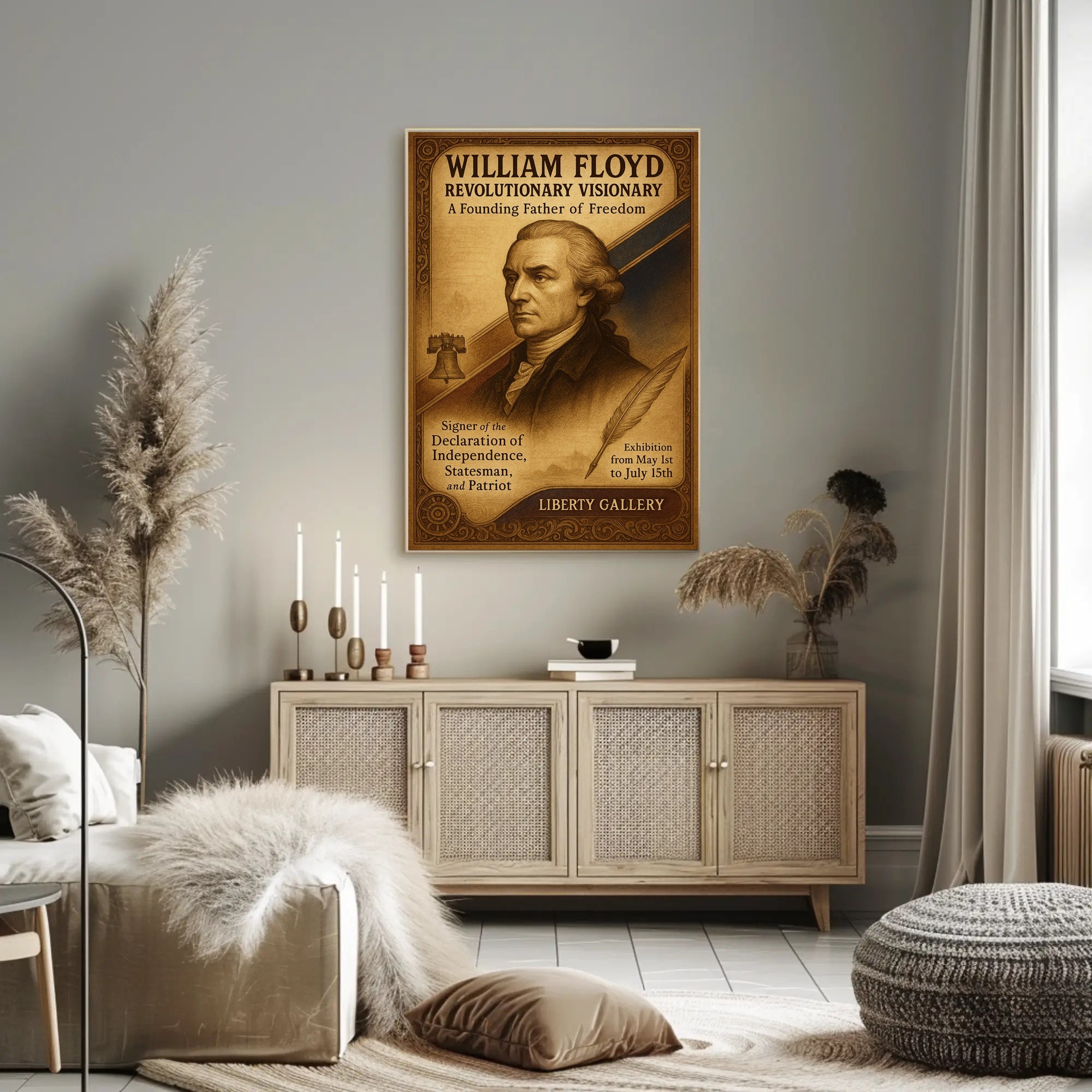 American Independence Historical Figure Vintage Patriotic Poster