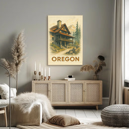 Oregon Mountain Lodge Poster