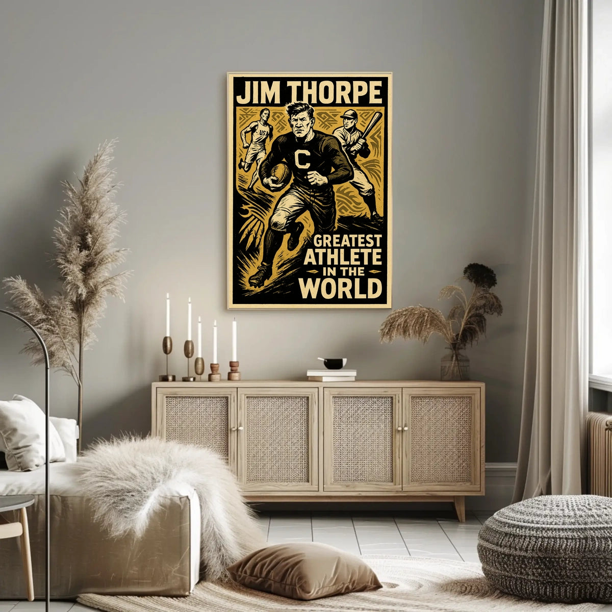 Jim Thorpe Legendary Athlete Tribute Poster