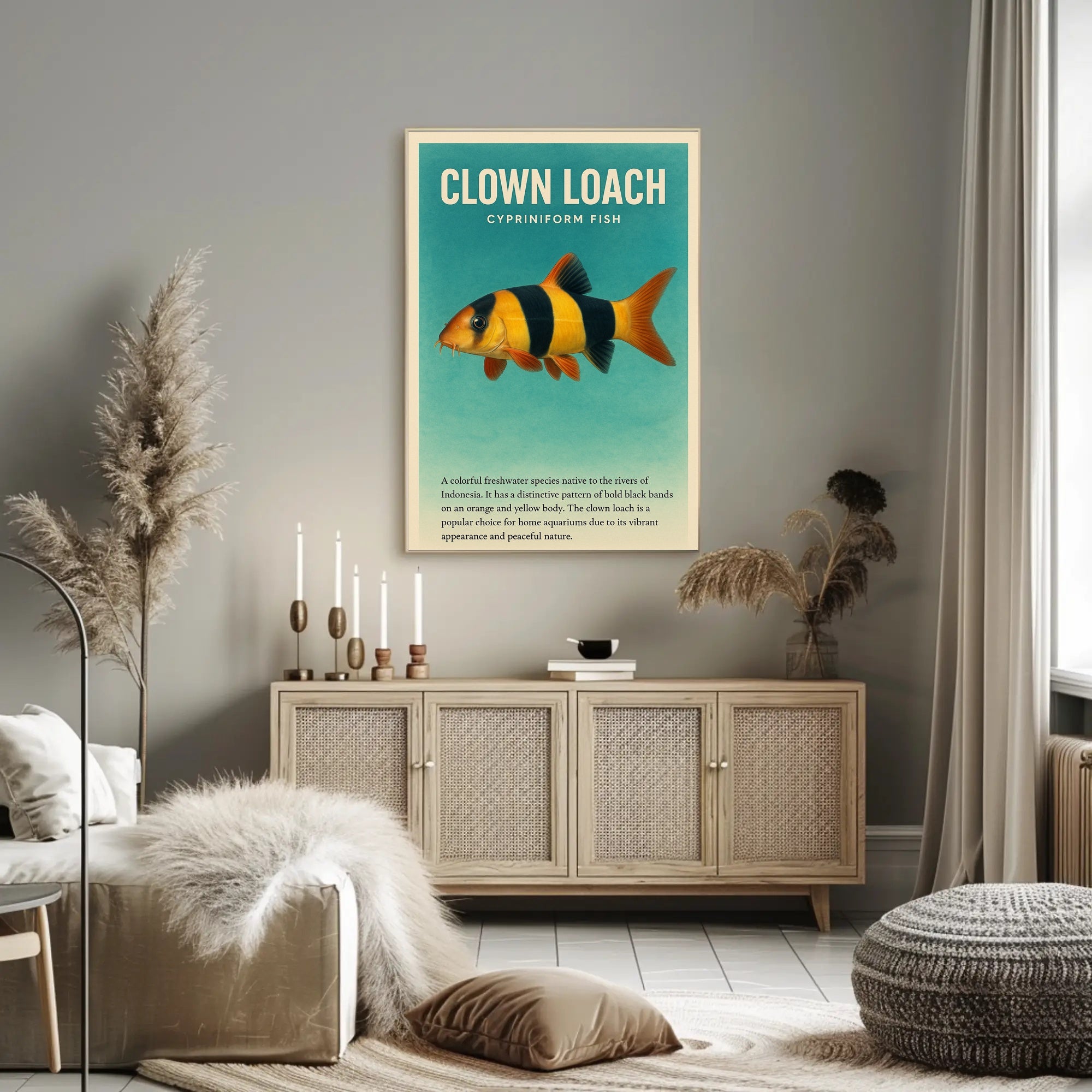 Clown Loach Fish Wall Art Print Decor PosterGoat