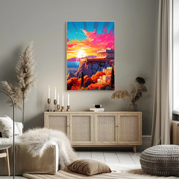 Sunset Over The Acropolis Poster