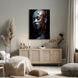 Futuristic Abstract Human AI Art Poster Print
