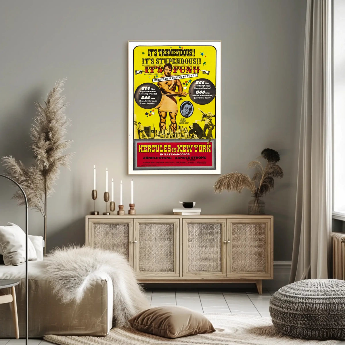 Hercules In New York Mythology Poster Retro Wall Art