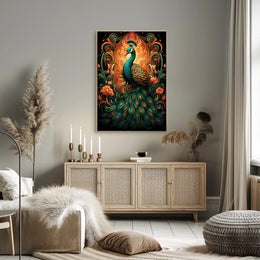 Majestic Peacock Art Poster