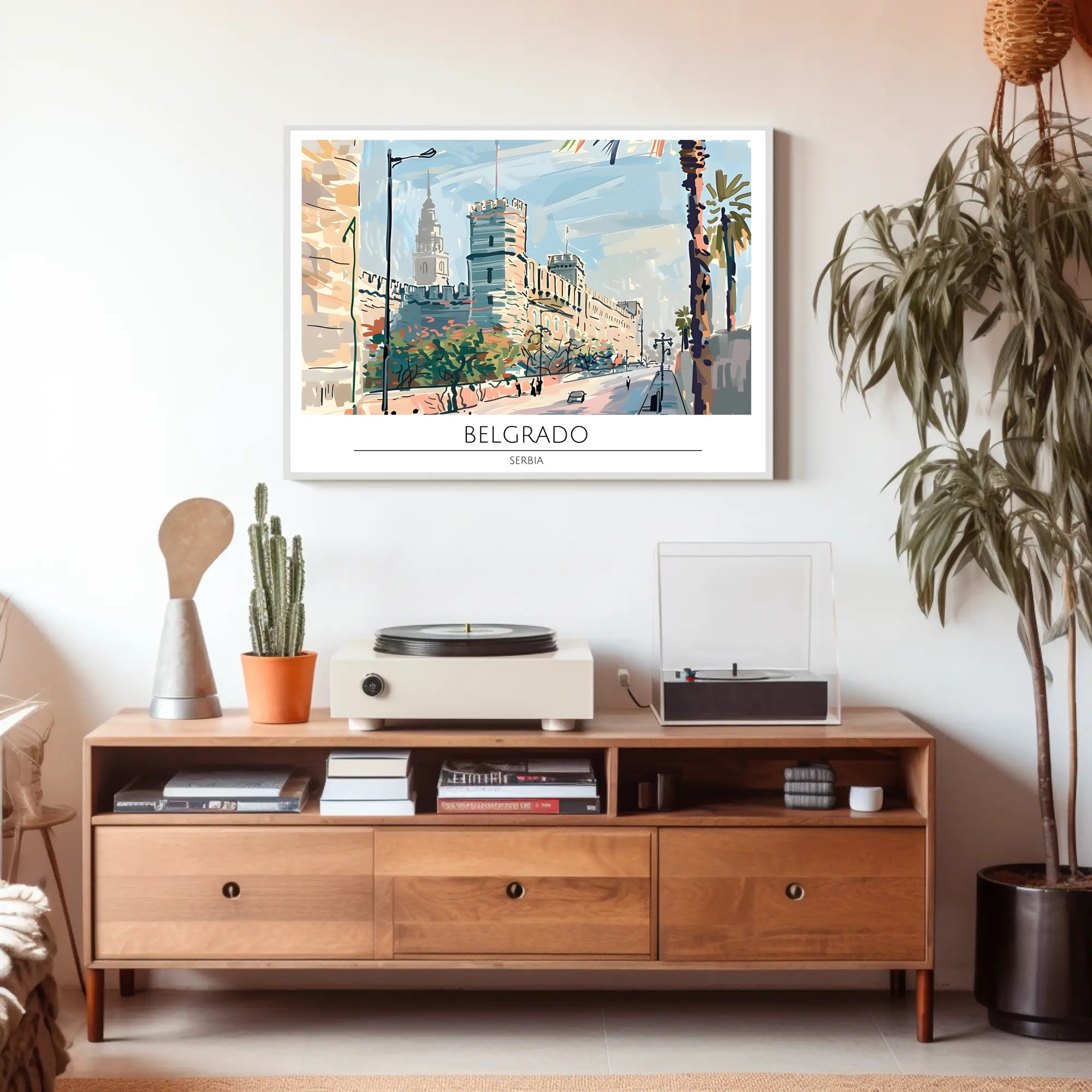 Scenic Illustration of Belgrade Poster PosterGoat