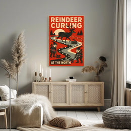 Reindeer Curling Extravaganza Poster
