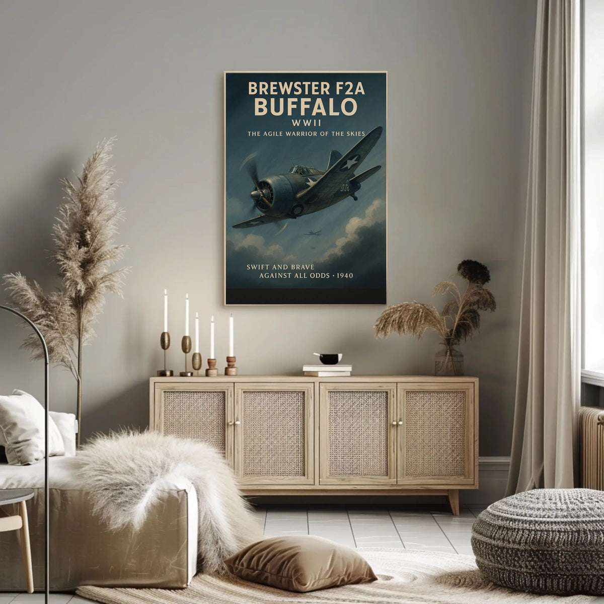 Brewster F2A Buffalo The Agile Warrior Poster