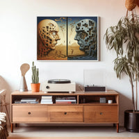 Surrealistic Sculptures in Dreamscape Artistic Poster