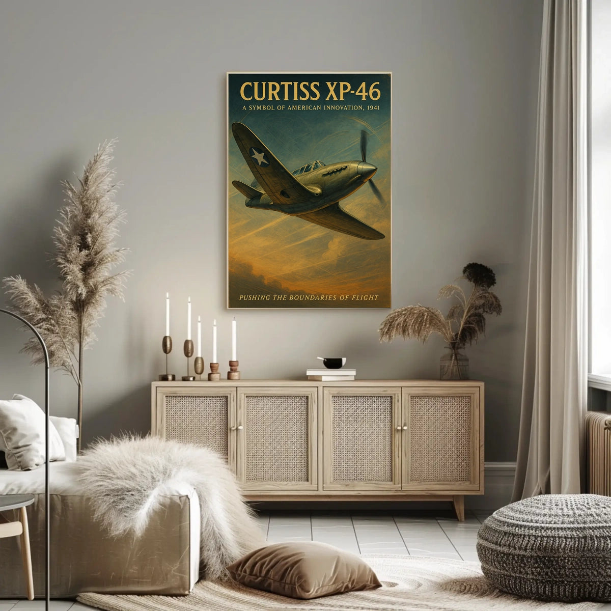 Curtiss XP-46 Vintage WWII Aviation Poster