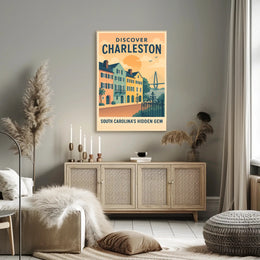 Charleston Travel Poster Vintage Coastal Wall Art