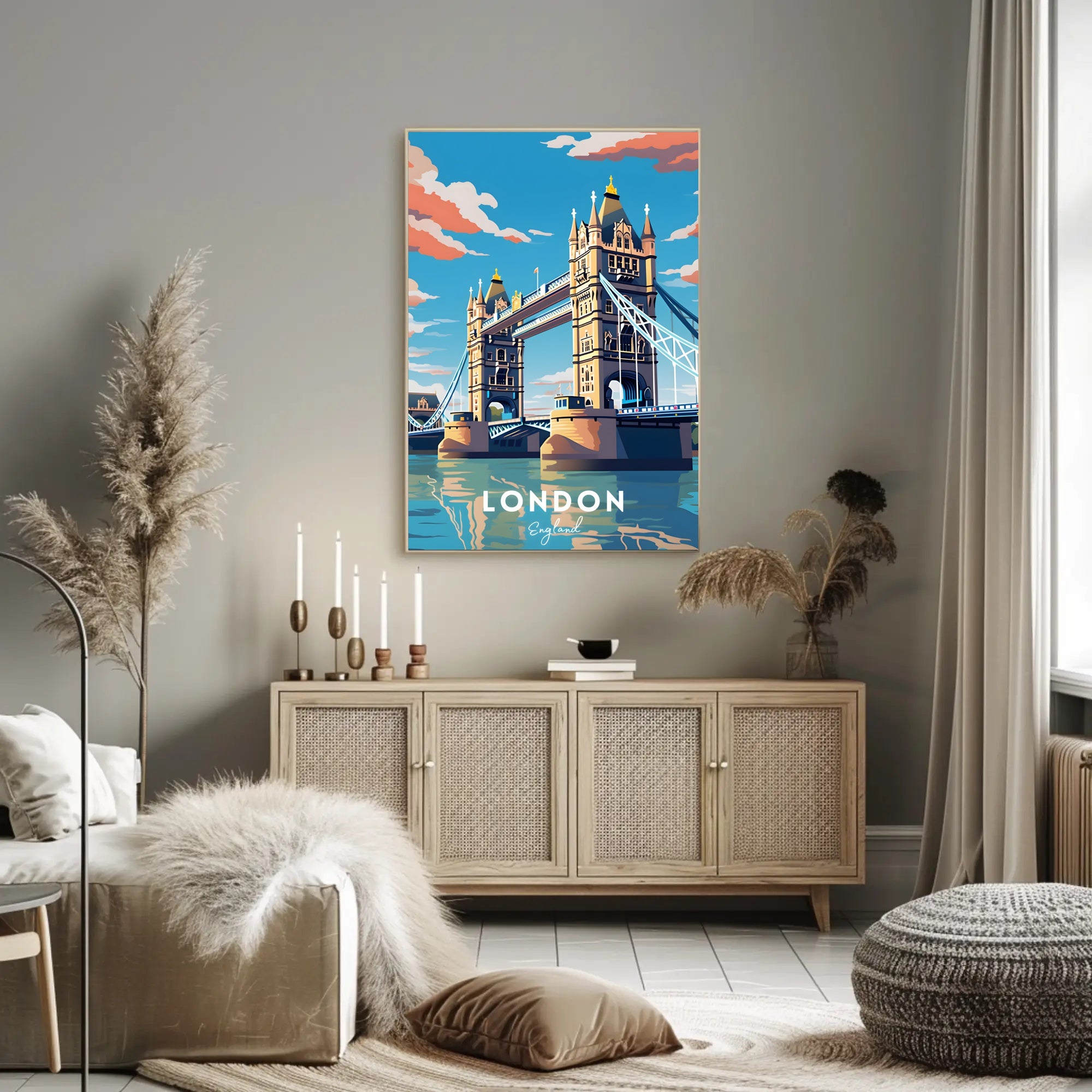 London Tower Bridge Travel Poster