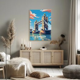 London Tower Bridge Travel Poster