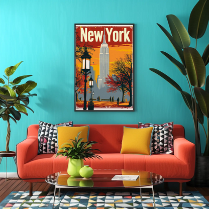 Empire State Building Vintage New York Style Poster