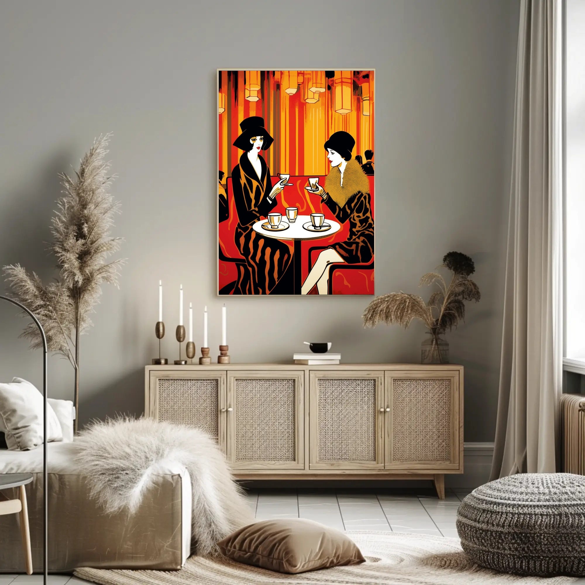 Vintage Café Society Travel Poster Art Print for Home Decor