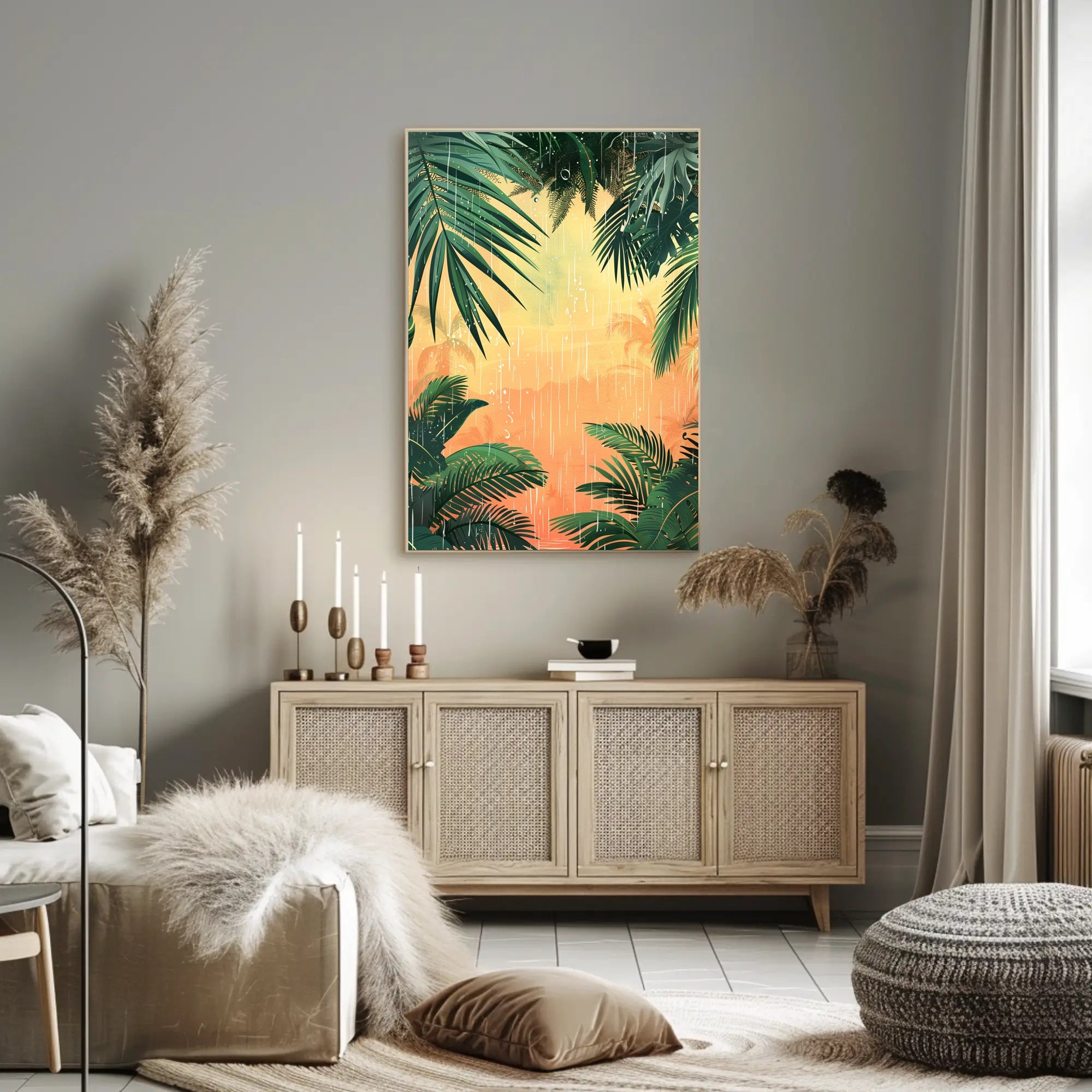 Tropical Rainfall Art Print Poster for Home Decor and Travel Enthusiasts PosterGoat