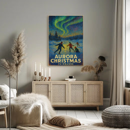 Aurora Christmas in Fairbanks Poster
