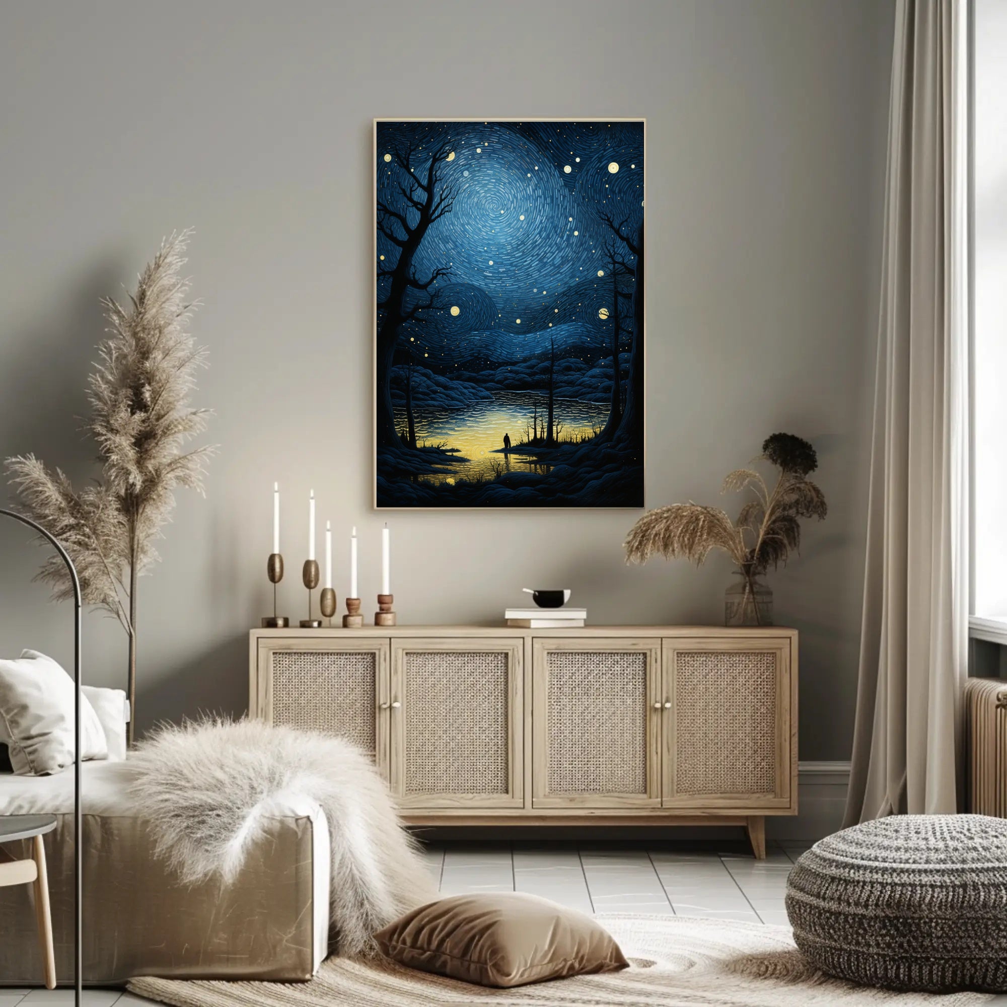 Starry Night Reflection Poster PosterGoat