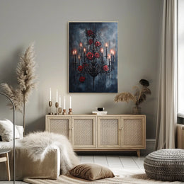 Gothic Chandelier and Rose Poster Poster