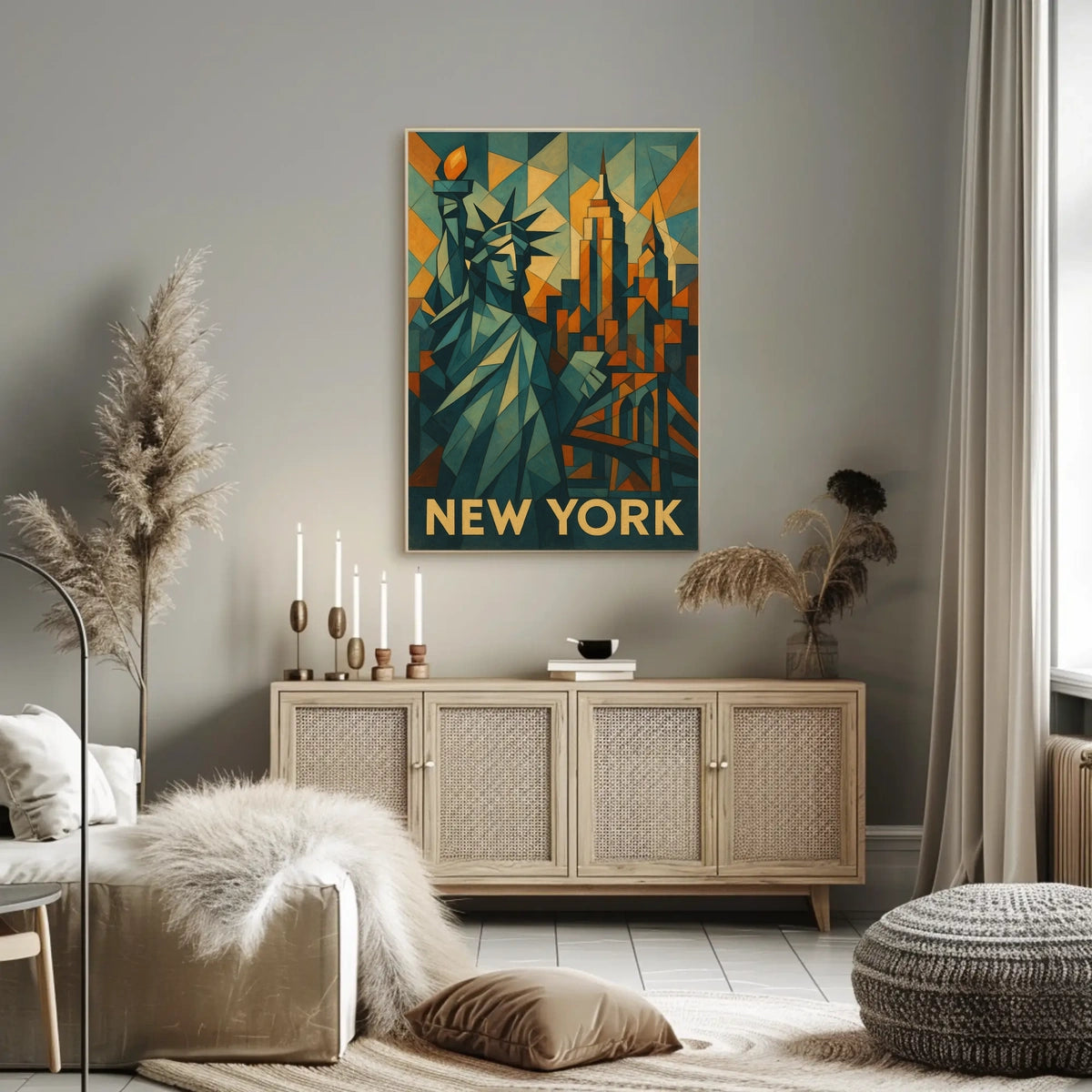 New York In Geometric Art Poster