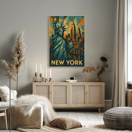 New York In Geometric Art Poster