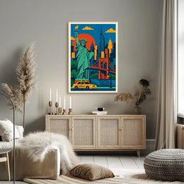 Iconic New York City Poster Wall Art 18x24 Cityscape