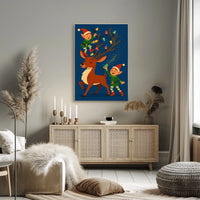 Holiday Cheer With Elves And Reindeer Poster