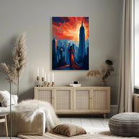 Cityscape At Sunset Poster