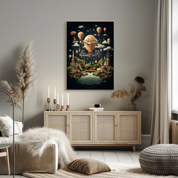 Whimsical Balloon Voyage Poster