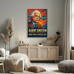 Albert Einstein Nobel Physics Vintage Scholarly Poster