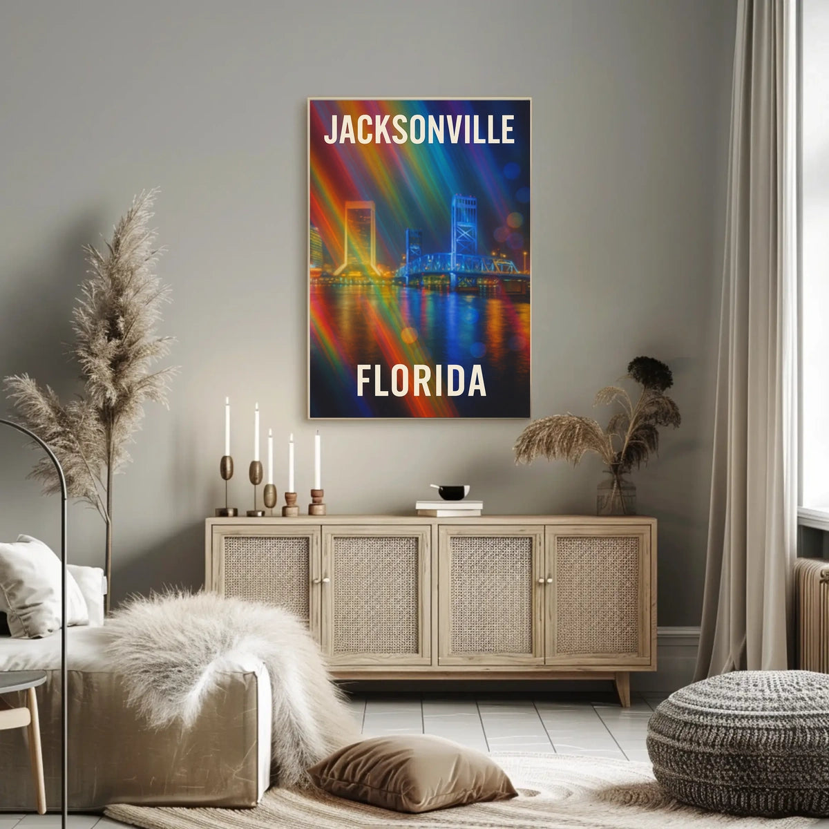 Jacksonville Cityscape Photo Realism Wanderlust Poster